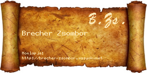 Brecher Zsombor névjegykártya